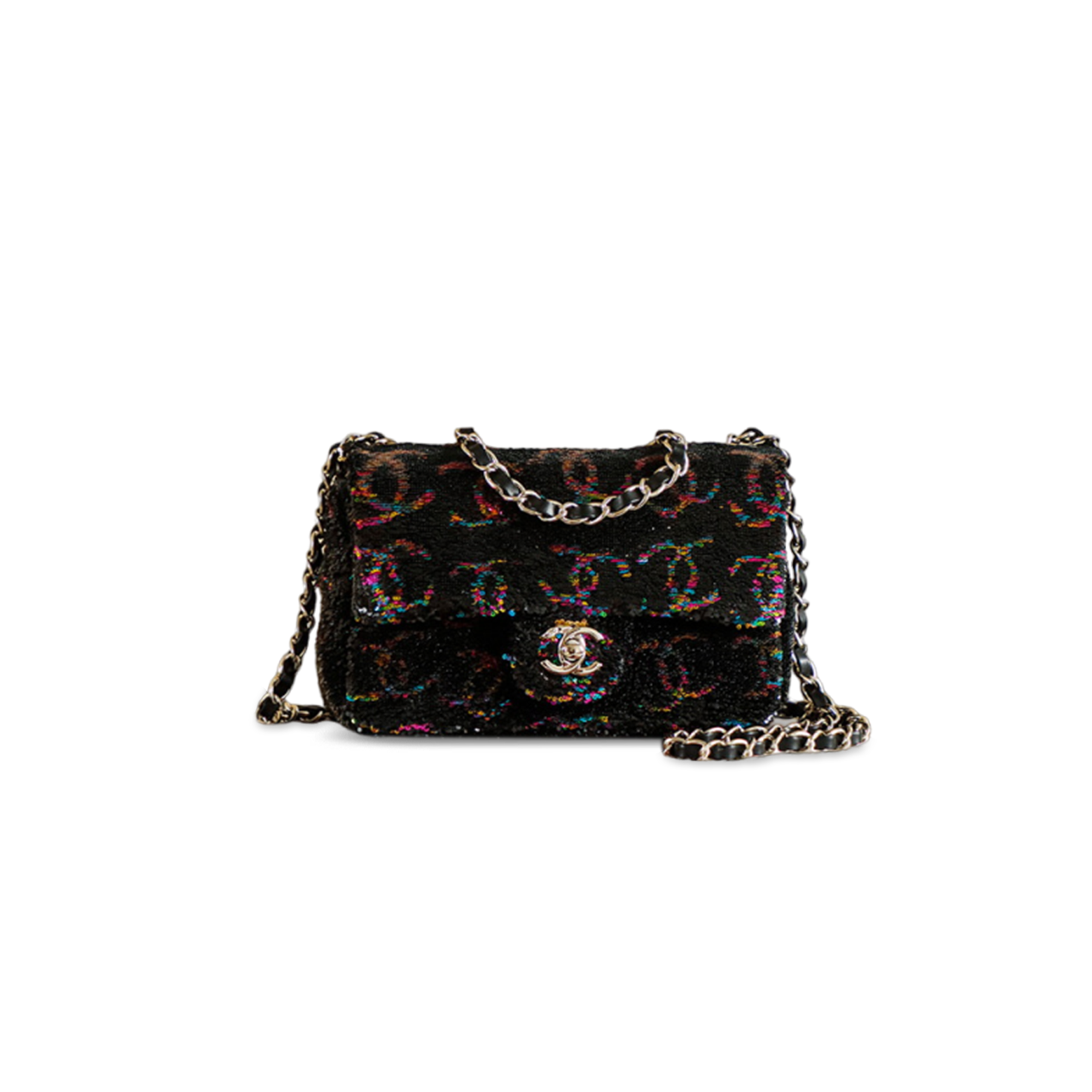 CHANEL CLASSIC FLAP BAG SEQUINS AS4297 (21*14*8cm)